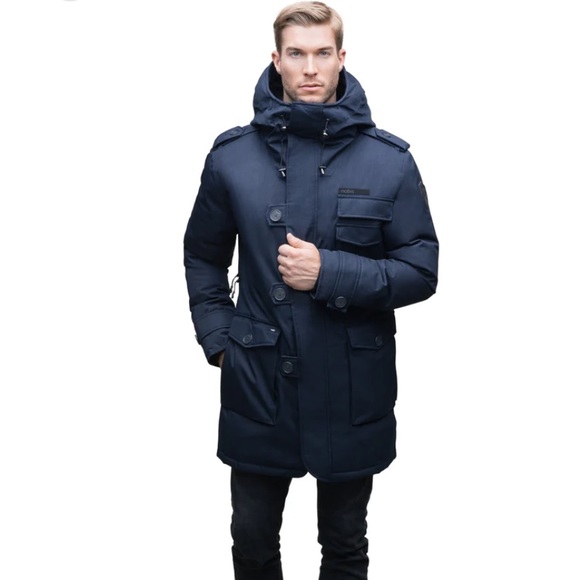 S navy blue Winter parka Jacket, fits like a M.  Better then goose/knuckle parka - Picture 3 of 5